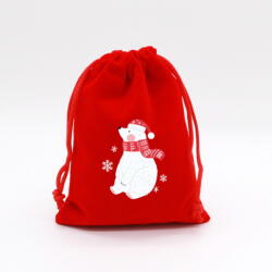 Hurt77 Piros ajándéktasak, 16×10cm, karácsonyi minta (BOŻE NARODZENIE DEKORACJA)