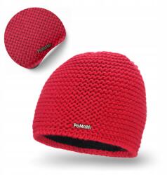 PaMaMi Női Téli Sapka, piros, polár bélés, univerzális (Stylowa Czapka na Jesień i Zimę z Polarem)