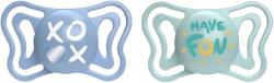 Chicco Suzete din silicon pentru copii 6-16 luni PhysioForma Light Glow Bleu, 2 bucati, Chicco