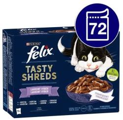 FELIX Tasty Shreds macskaeledel, marhahús, csirke, lazac, tonhal, 12×80g