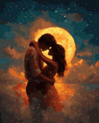 Oh Art! Set pictura pe numere, cu sasiu, Sub clar de luna, 40x50 cm (ANG1048)