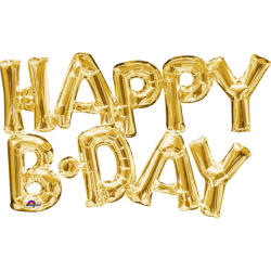 Amscan Фолиев балон HAPPY B-DAY златен