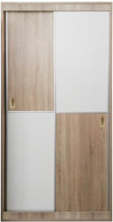 International Service Dulap 2 usi culisante Manacor, pal stejar sonoma/ alb , 100 x 60 x 202 cm Garderoba
