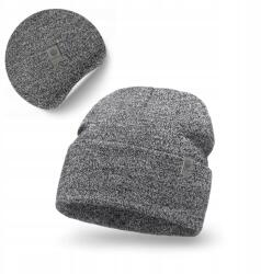 PaMaMi férfi téli sapka, világosszürke, 100% akril, kihajtható, 56-60cm (14002-029)