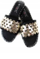 S. Barski Flip-flop papucs, Size 38, fekete, velúr, kényelmes (ss27-64)