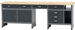 Hobby Tools Banc de lucru 2400x840x600mm, cu 2 usi, 6 sertare si blat lemn 3 cm (HOBH12268091)