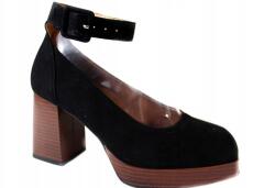 GAMIS Félcipő Gamis 7012, Size 38, bőr, fekete velúr (7012)