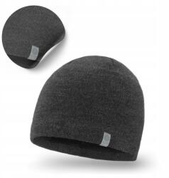 PaMaMi Férfi téli sapka, Grafit sötétszürke, polár, 100% akril (Modna Uniwersalna Czapka Zimowa Jesienna)