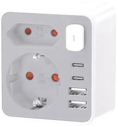 Technik Stecher Schuko+Euro, 2x USB-A, 2x USB-C, intrerupator Technik TPA35 (ELAD-TPA35-THK)