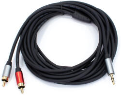 Thunder Germany AU005-50 sztereo jelkábel (3, 5 mm Jack - 2x RCA) - (5 m) - thundergermany