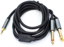 Thunder Germany AU002-15 sztereo jelkábel (3, 5 mm Jack - 2x 6, 3 mm Jack) - (1, 5 m) - thundergermany