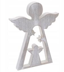 Trend-Deco Fa angyal figura, 20cm, karácsonyi dekoráció, rusztikus stílus (tre0019)