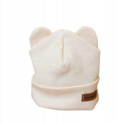  Muminky Csecsemő sapka, pamut, krém, bordázott, 34cm-től