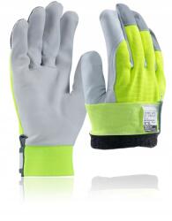 Ardon Téli bélelt munkakesztyű, Size XL, puha műbőr, sárga hi-viz (A1069/10)