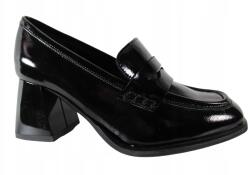 Karino Félcipő, Size 38, bőr, fekete lakk (4793)