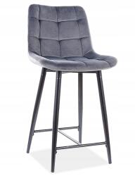 Signal Chic H-2 hoker, bárszék, velúr, szürke, 65cm ülőmagasság (CHICH2VCSZ)