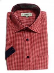 Darex férfi ing, kockás, rövid ujjú, Size 39, piros/sötétkék/fehér