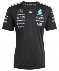 adidas Mercedes AMG Petronas F1 női póló, fekete, Size XS, 2025 szezonra, AEROREADY (JW5362S)
