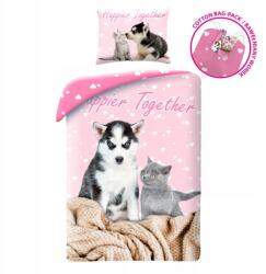 Halantex Ágyneműhuzat 140×200, pamut, Husky Cica mintával (CD-0037BL)