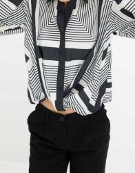 Bonprix Nyomott Mintás Ing, fehér, Size 48, 100% poliészter