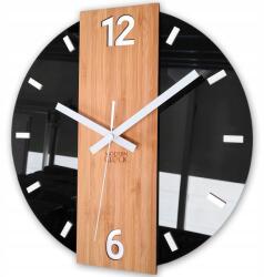 ModernClock Bambo Primo 3D falióra, Modern, 30cm, fekete (PrimoRound)