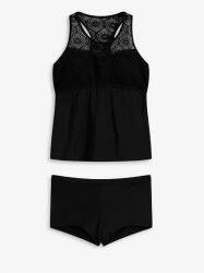 Bonprix Kétrészes Áttört Tankini, Size 40, fekete, 80% poliamid, 20% elasztán