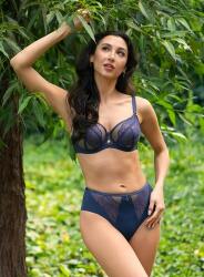 Gorsenia Melltartó K 910 Narcisa, sötétkék csipke, kényelmes, poliamid, elasztán (K910-BMD-GRA-F65)