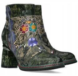 Laura Vita Bakancs, zöld, bőr, Size 40, 8cm sarok (KINOAO 20 KAKI AC331-10)