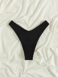 Shein Fodros Bikini Tanga, Size L, fekete