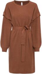 Bonprix 32/34-es Kötött Ruha, megkötővel, barna