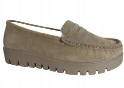 Filippo mokaszin, Size 39, bézs, bőr, velúr (DP6045)