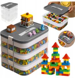 Kruzzel Játéktároló építőkocka rendszerező 22l rekesszel Nagy 3 szintes (00025757)