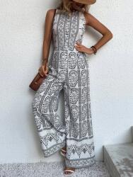 Shein Overál széles szárú fehér-fekete M 38