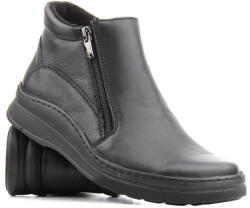 Helios Női Bokacsizma, Helios 595, fekete, természetes bőr, 3cm talp (595)