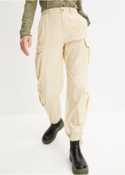 Bonprix 44-ES Nadrág, bézs, zsebekkel, pamut