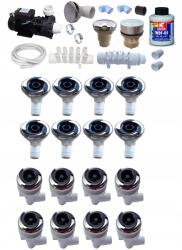 CDC hidromasszázs szett, 16 fúvóka, 1500W pumpa, kádba/rönkbe szerelhető (56581-35)