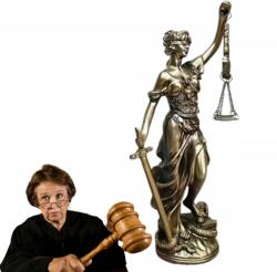 100 Temida Igazság Istennő figura, 19cm, műgyanta, arany/barna (5907296310507)