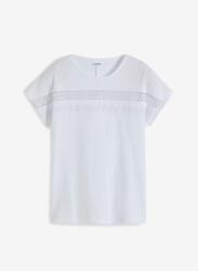 Bonprix 36/38-as Póló, fehér, áttört betéttel, 100% pamut