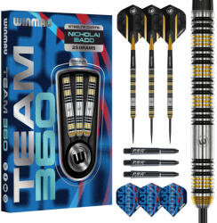 Winmau darts szett Winmau Team 360 Nicholai Bado Steel - 23g, 90% wolfram gravírozott