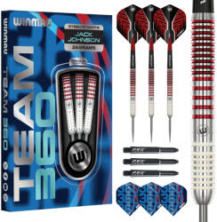 Winmau darts szett Winmau Team 360 Jack Johnson Steel - 24g, 90% wolfram Gravírozott