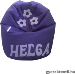  Babzsák Névre szóló csepp alakú 3 virággal -lila (bzscsnszv03)