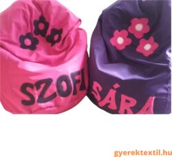  Babzsák Névre szóló csepp alakú 3 virággal (bzscsnszv04)