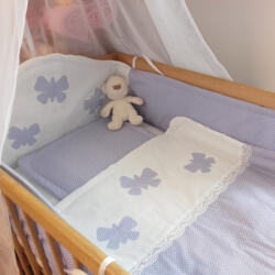  Babaágynemű halványlila pötty lepkével (bagyhlpl01)