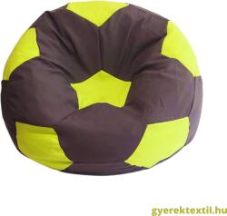  Babzsák foci sötét szürke-lime (bzsfszl03)