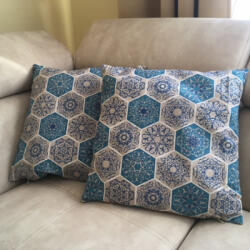  Díszpárna 45 x 45 cm kék mandala (diszpa16)