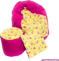  Babzsák csepp- pink lime kertész maci (bzscsplkm15)