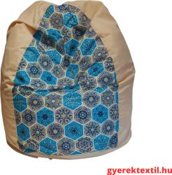  Babzsák csepp-kék-drapp mandala (bzsfcs01)