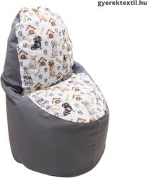  Babzsák háttámlás - szürke kutyafarm (bzshtsk77)