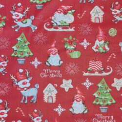  Lakástextil piros mikulás (lakastex87)