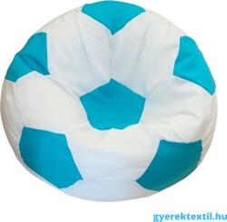  Babzsák foci fehér -türkizkék (bzsfft05)